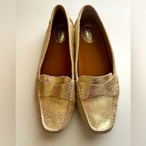 Clarks Gold Metallic Flats: Size 12 Medium but fit wider